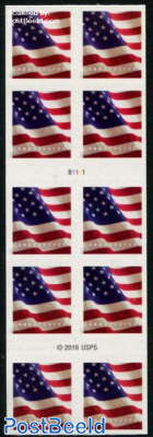 Definitive, Flag booklet (BCA, microtext USPS bottom right, year grey)