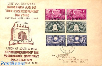 Voortrekkers monument 3v, FDC