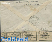 Registered envelope from Semarang to Hannover, opened by censor