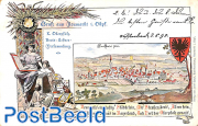 Illustrated postcard 5pf uprated to Basel