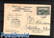 Postcard with stamp collection (folded corner)