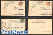 4 Dutch Postcards with stamp pictures