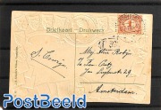 Postcard with stamps & coins pictured, Scheveningen