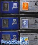 12 Silver Replica's of Juliana stamps in album